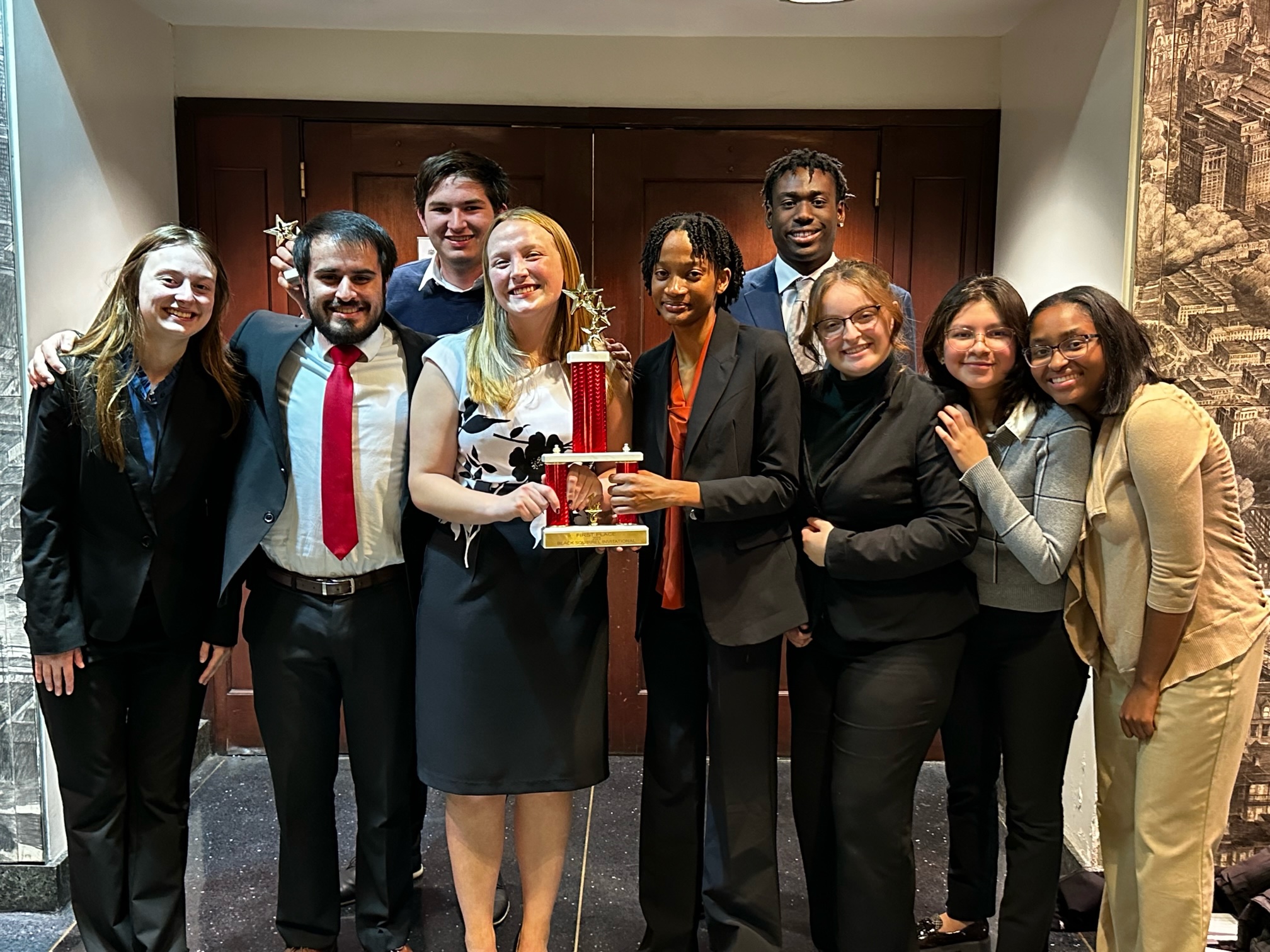 Stevenson University Mock Trial team won first place at the 2023 Black Squirrel Invitational hosted by Haverford College.